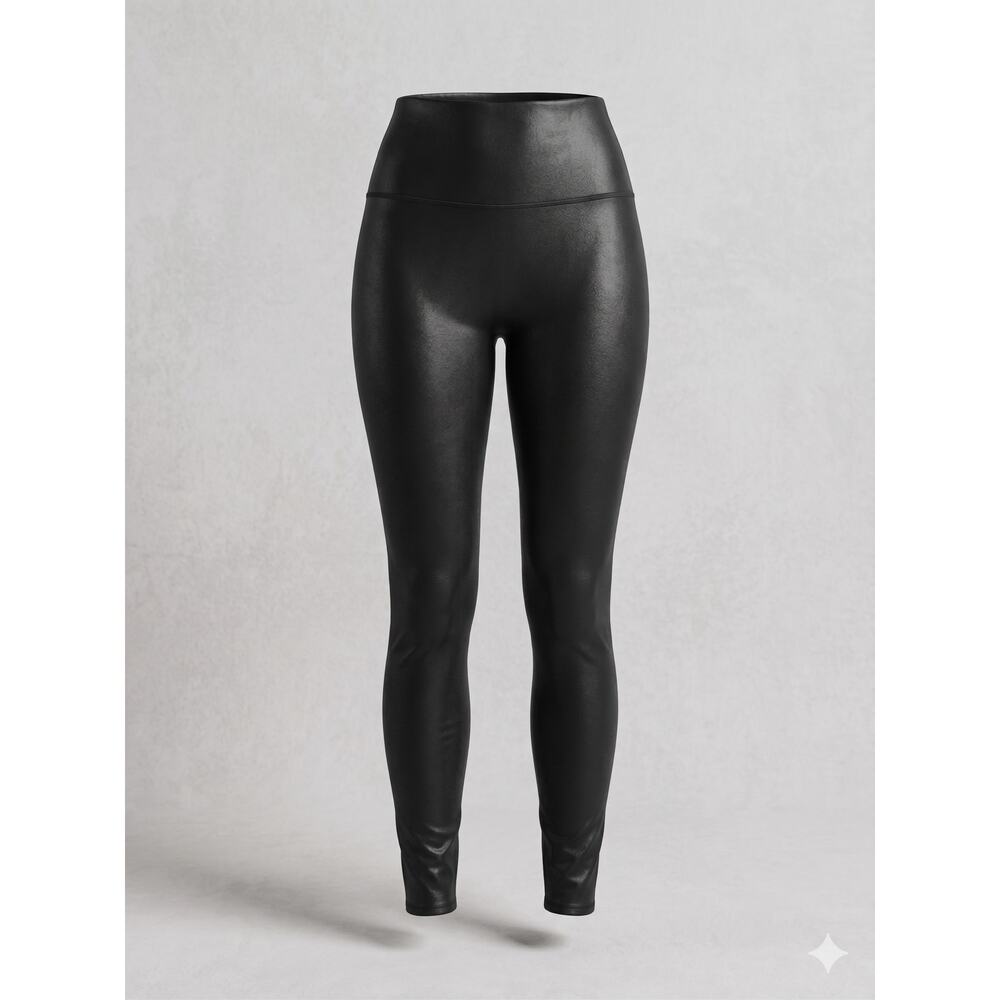 SPANX Womens M Edgy Baddie Indie Sleaze Staple Faux Leather Shaping Leggings Y2K